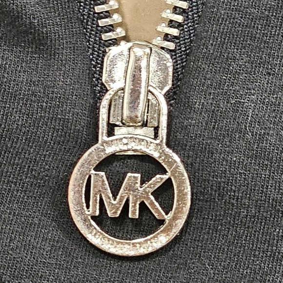 Michael kors women blouse long sleeve 1/2 zip front small black - Picture 3 of 10